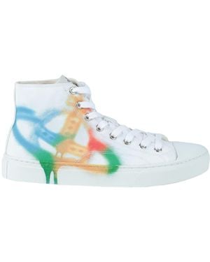 Vivienne Westwood Orb Logo-Print Canvas Trainers - White