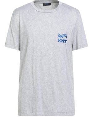 Kiton Charcoal T-Shirt Cotton - White