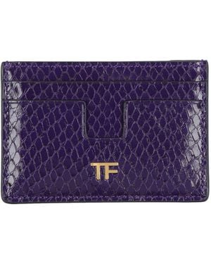 Tom Ford Document Holder Calfskin, Brass - Purple