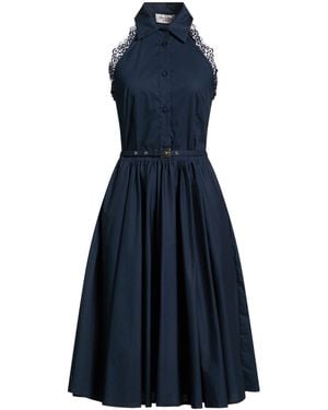 ERMANNO FIRENZE Midnight Midi Dress Cotton - Blue