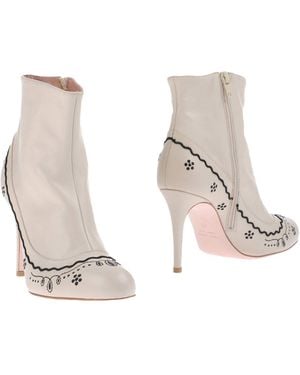 Red(V) Ivory Ankle Boots Soft Leather - Natural