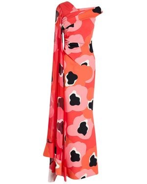 La Petite Robe Di Chiara Boni Coral Maxi Dress Polyester, Polyamide, Elastane - Red