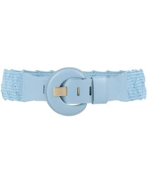 Gavazzeni Sky Belt Leather, Textile Fibers - Blue