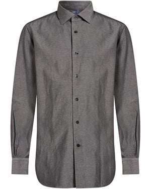 Mazzarelli Charcoal Shirt Cotton - Gray