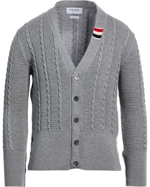 Thom Browne Light Cardigan Virgin Wool - Grey