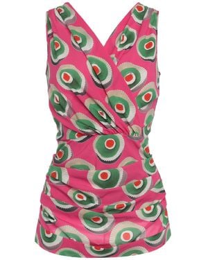 Dolce & Gabbana Fuchsia Top Silk, Elastane - Pink