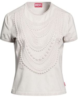 DIESEL Khaki T-Shirt Cotton, Elastane - White