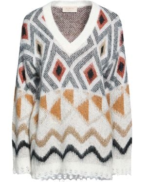 Kaos Sweater Mohair Wool, Viscose, Polyamide, Acrylic, Elastane - Gray
