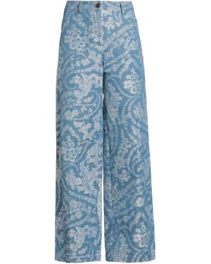 Etro Slate Pants Cotton, Linen - Blue