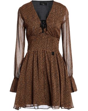 Gaelle Paris Mini Dress Polyester, Metallic Fiber - Brown