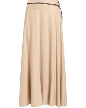Peserico Midi Skirt Viscose, Wool, Elastane - Natural