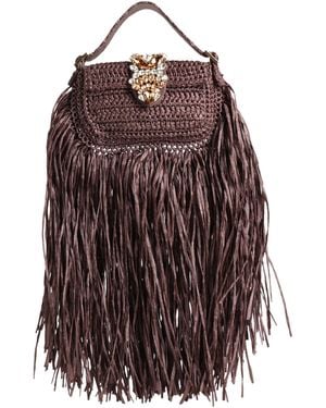 Gedebe Dark Handbag Natural Raffia - Purple