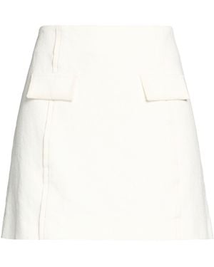 Grifoni Ivory Mini Skirt Cotton, Linen, Polyamide - White