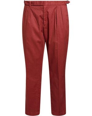 Boglioli Tan Pants Linen, Cotton, Elastane - Red