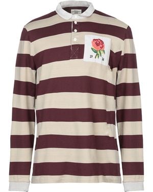 Kent & Curwen Rose Patch Striped Rugby Cotton Polo - Red