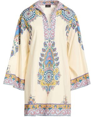 Etro Cream Mini Dress Cotton, Elastane - Natural