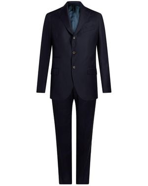 Eleventy Midnight Suit Wool - Blue