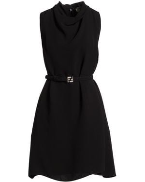 Fendi Mini Dress Silk - Black
