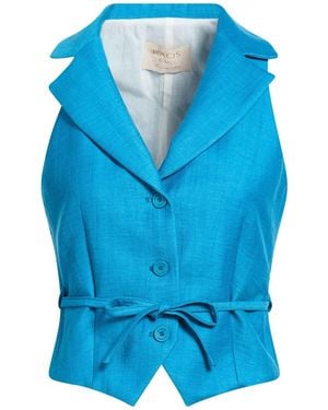 Kaos Tailored Vest Viscose, Linen, Polyester, Polyamide - Blue