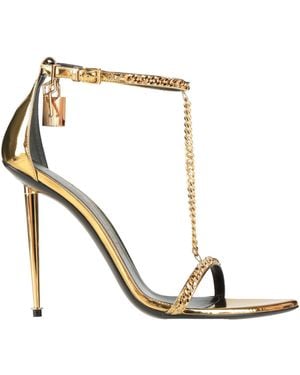 Tom Ford Sandals Calfskin, Aluminum, Brass - White