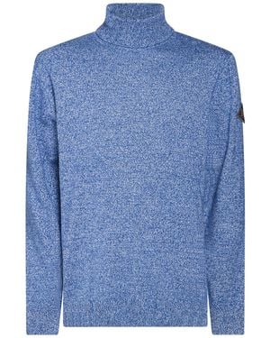 Roy Rogers Turtleneck Wool, Viscose, Polyamide, Cashmere - Blue
