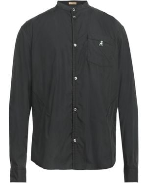 Undercover Cotton Mandarin Collar Logo Shirt - Black