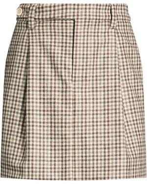Brunello Cucinelli Khaki Mini Skirt Virgin Wool - Natural
