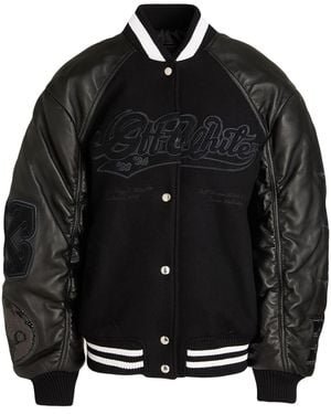 Off-White c/o Virgil Abloh Jacket Lambskin, Virgin Wool, Polyamide, Wool, Acrylic - Black
