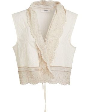 The Seafarer Ivory Tailored Vest Cotton, Paper - White