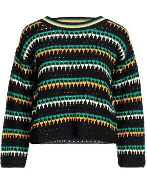Sandro Gestreifter pullover aus pointelle-strick - Grün