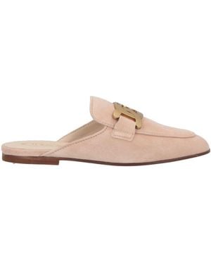 Tod's Suede Embellished Leather Mule Clogs - Pink