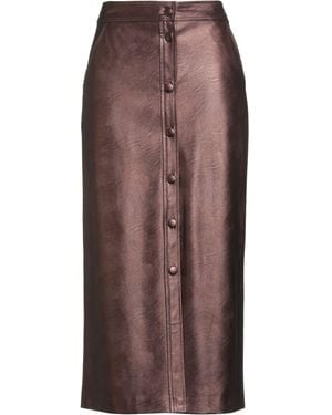 Shirtaporter Midi Skirt Polyurethane, Viscose - Brown