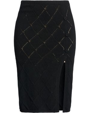 Twinset Midi Skirt Polyamide, Wool, Viscose, Polyester, Cashmere - Black