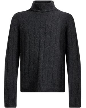 Lardini Charcoal Turtleneck Baby Alpaca Wool, Polyamide - Black