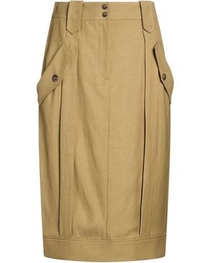 Alberta Ferretti Midi Skirt Viscose, Linen - Natural