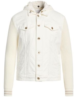 Eleventy Platinum Denim Outerwear Cotton, Elastane - White