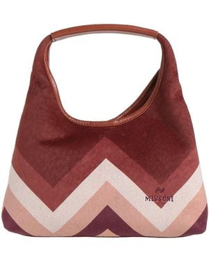 Missoni Handbag Textile Fibers, Leather - Red