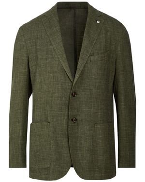 L.B.M. 1911 Blazer Virgin Wool, Linen, Polyamide - Green