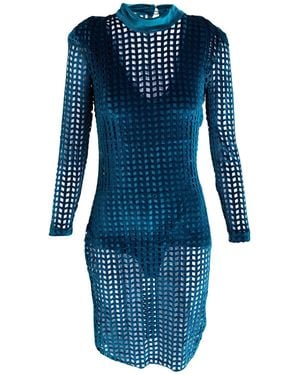 MATILDE COUTURE Mini Dress Polyester, Elastane - Blue
