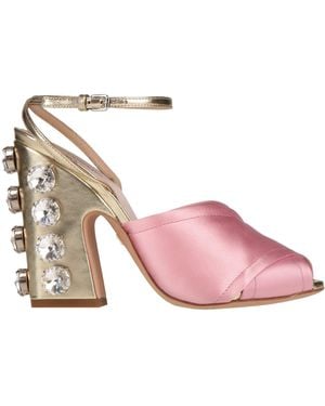 Giambattista Valli Sandals Leather, Textile Fibers - Pink