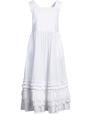 MEIMEIJ Ruffled Cotton Midi Dress - White