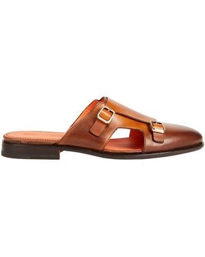 Santoni Dark Mules & Clogs Leather - Brown