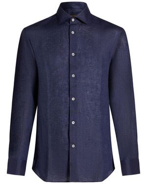 Moorer Shirt Linen - Blue