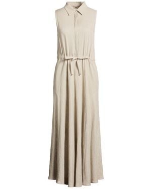 Herno Maxi Dress Viscose, Linen - Natural