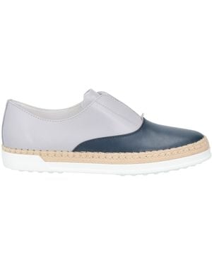 Tod's Light Loafers Leather, Natural Raffia - Blue