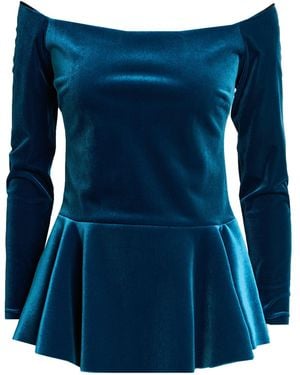 La Petite Robe Di Chiara Boni Deep Top Polyester, Polyamide, Elastane - Blue