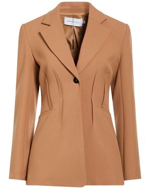 SIMONA CORSELLINI Camel Blazer Polyester, Viscose, Cotton, Elastane - Brown
