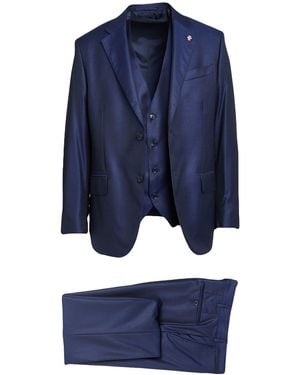 Lubiam Suit Virgin Wool, Silk - Blue