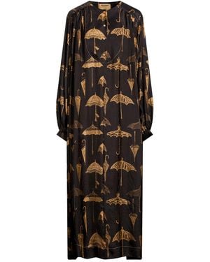 Uma Wang Midi Dress Viscose, Cupro - Black