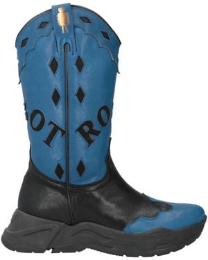 Texas Robot Ankle Boots Leather - Blue